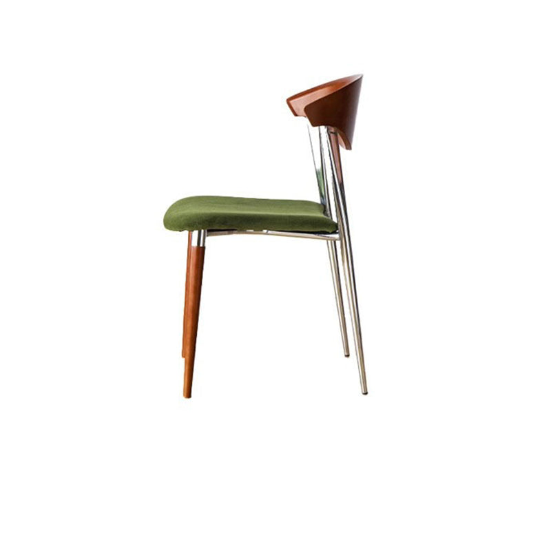 Vintage Cowl Bend Fabric Metal Dining Chair