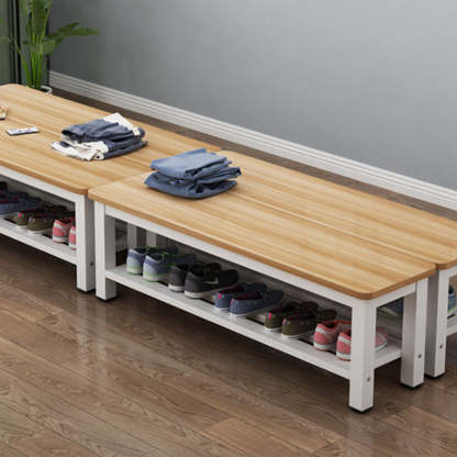 Minimalist Three Bar Plate Metal Shoe Bench
