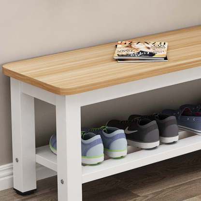 Minimalist Three Bar Plate Metal Shoe Bench