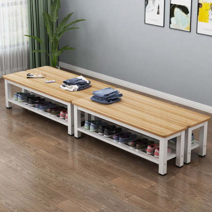 Minimalist Three Bar Plate Metal Shoe Bench