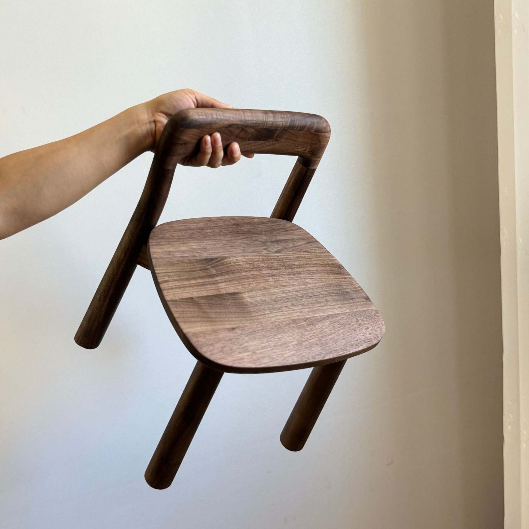 Vintage Kids Walnut Square Chair