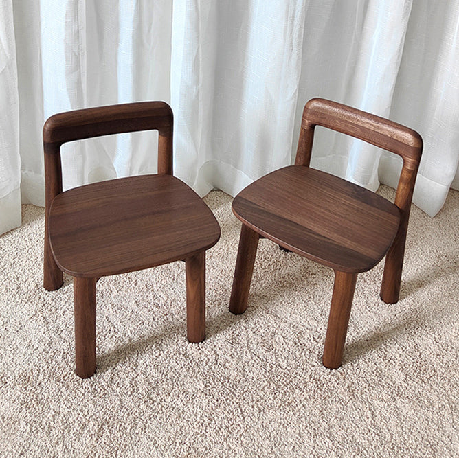 Vintage Kids Walnut Square Chair — Walnut Color