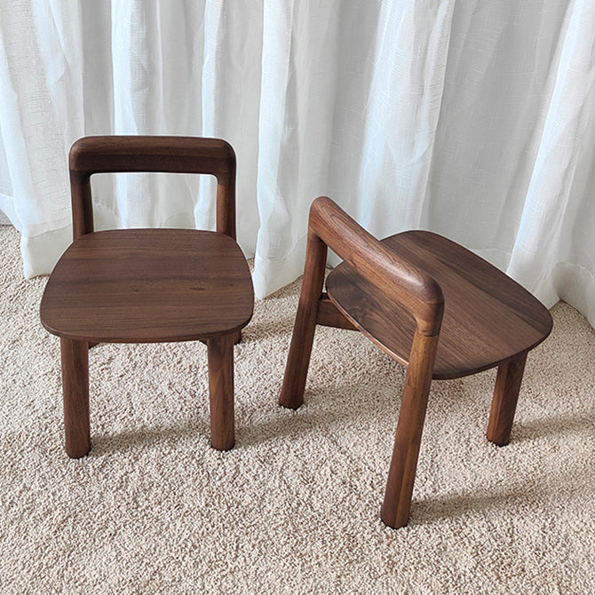 Vintage Kids Walnut Square Chair