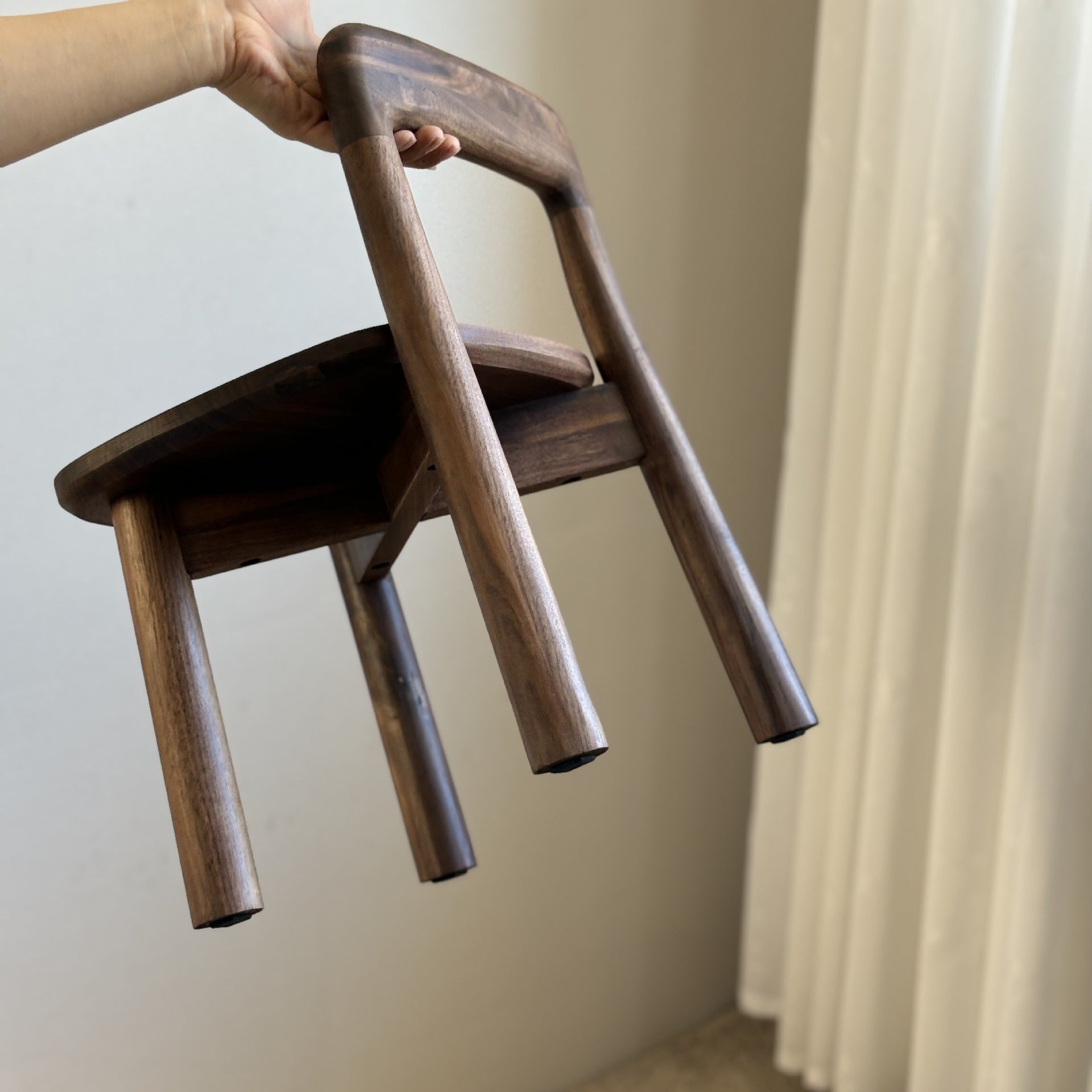 Vintage Kids Walnut Square Chair