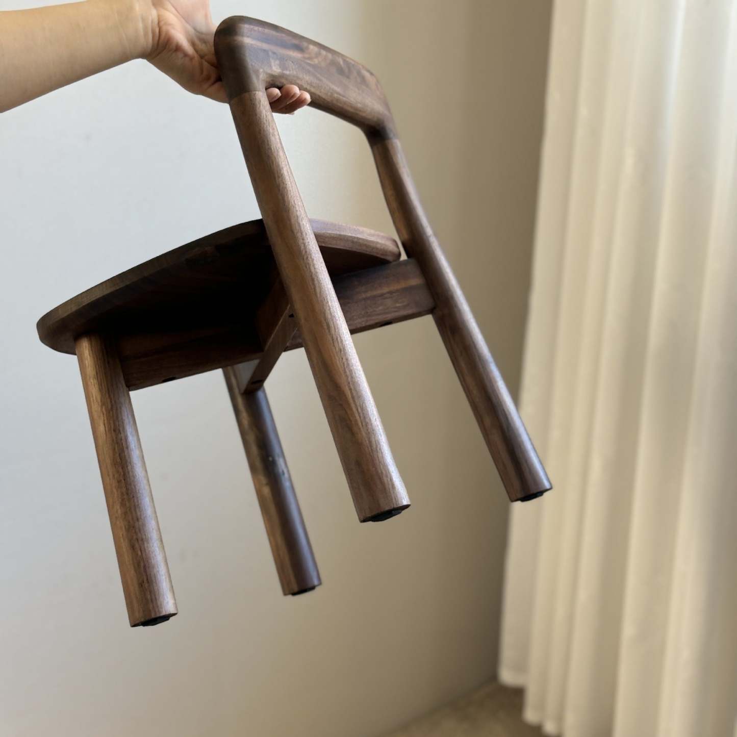 Vintage Kids Walnut Square Chair