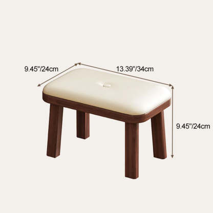 Minimalist PU Leather Wood Shoe Bench — Black