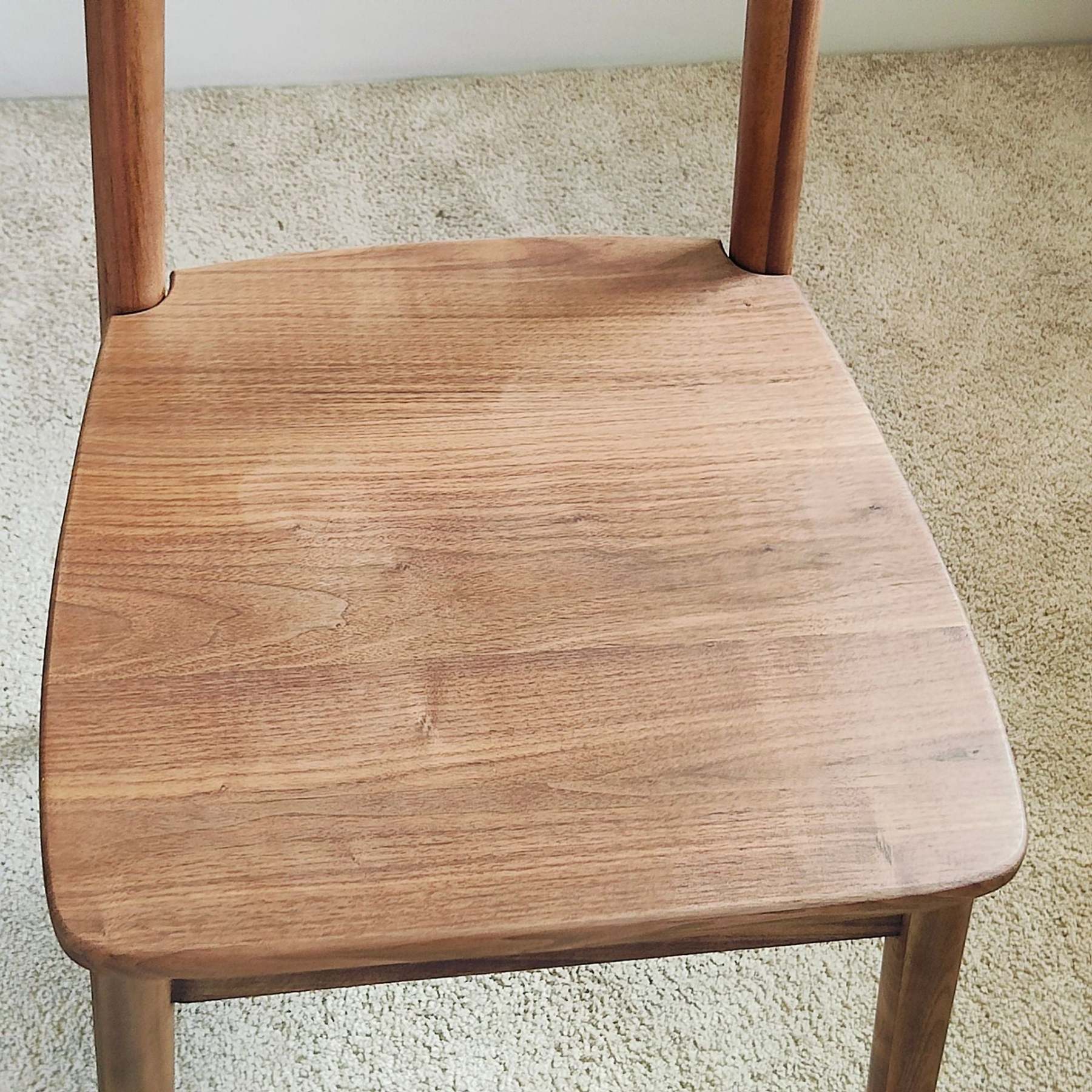 Vintage Curved Walnut Dining Chair