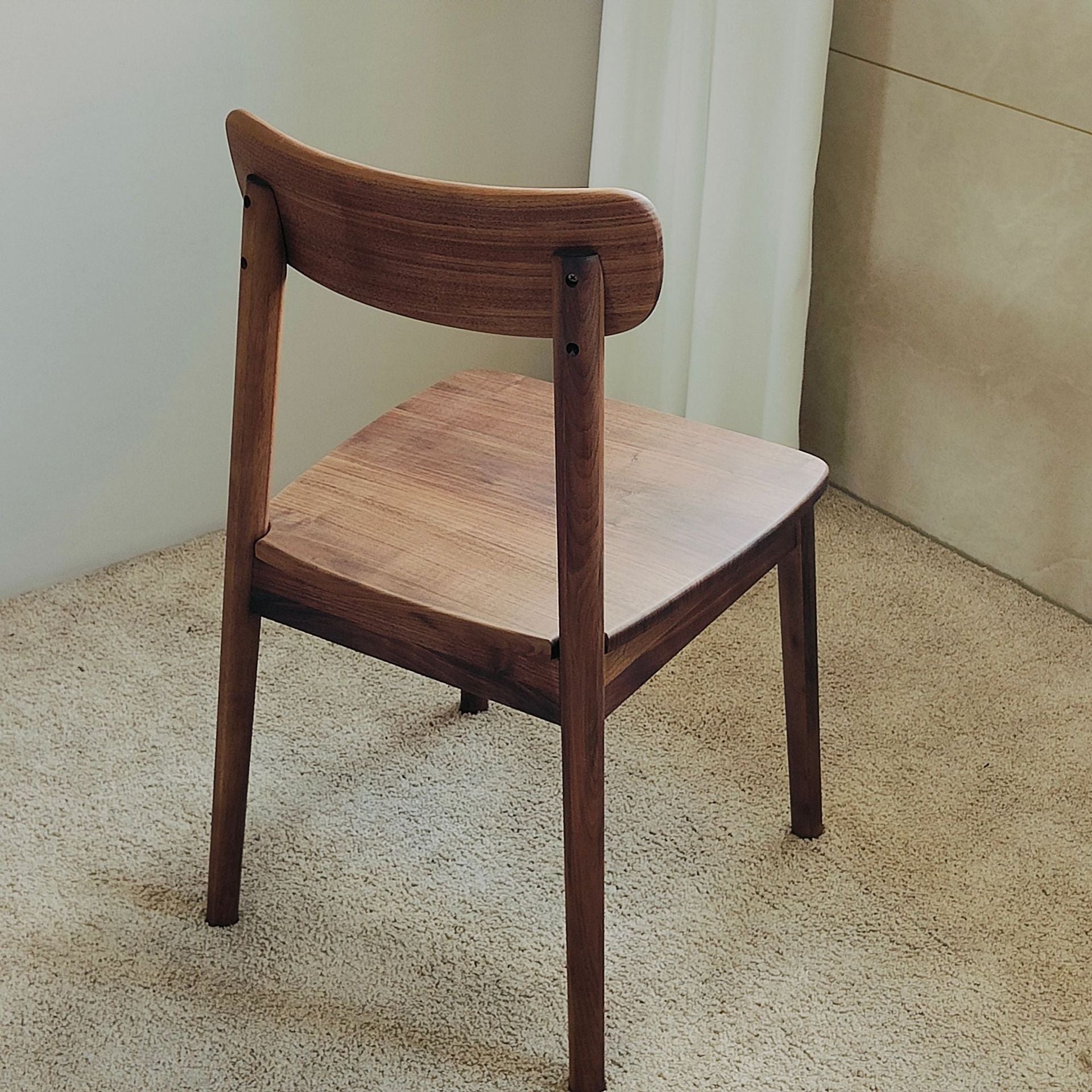 Vintage Curved Walnut Dining Chair