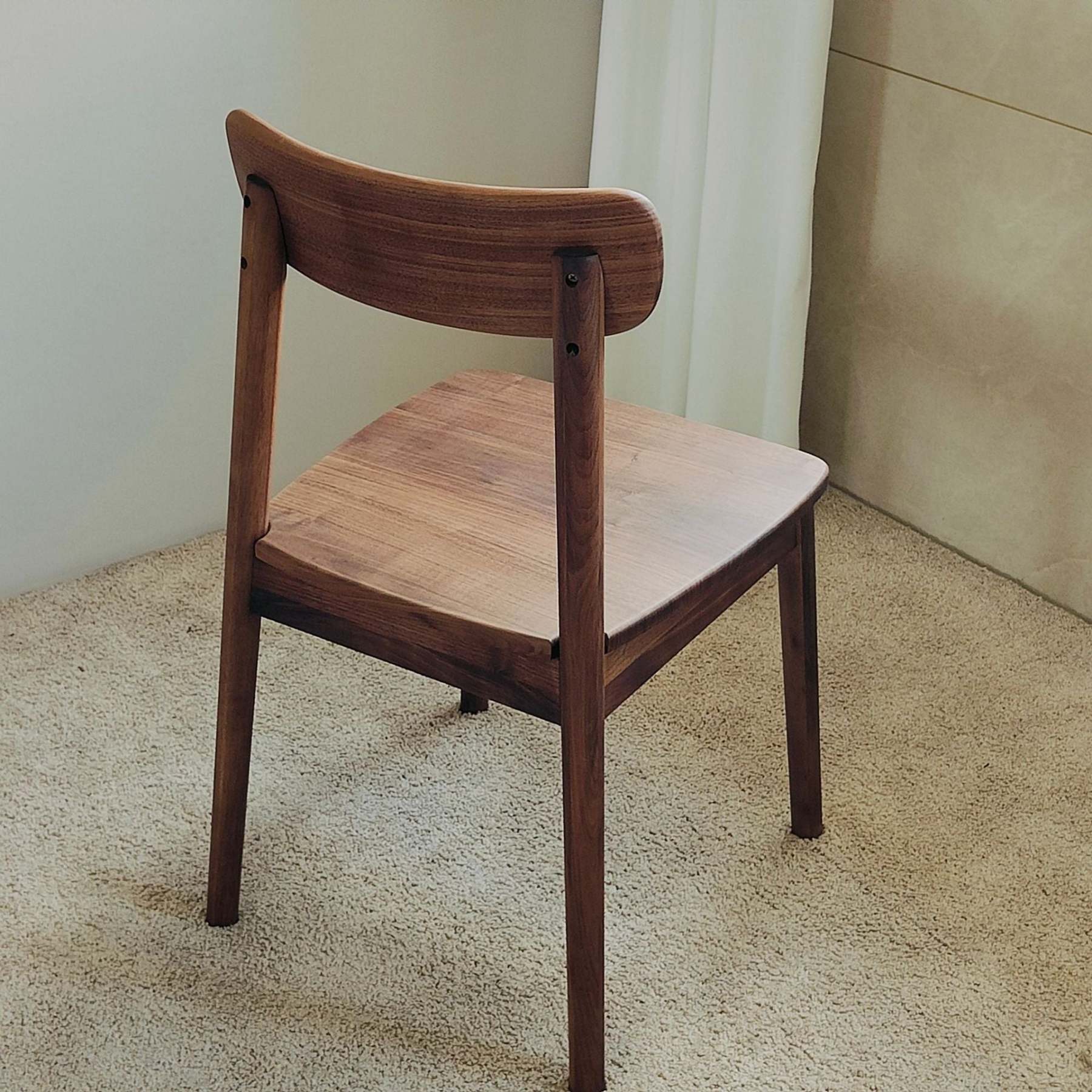 Vintage Curved Walnut Dining Chair