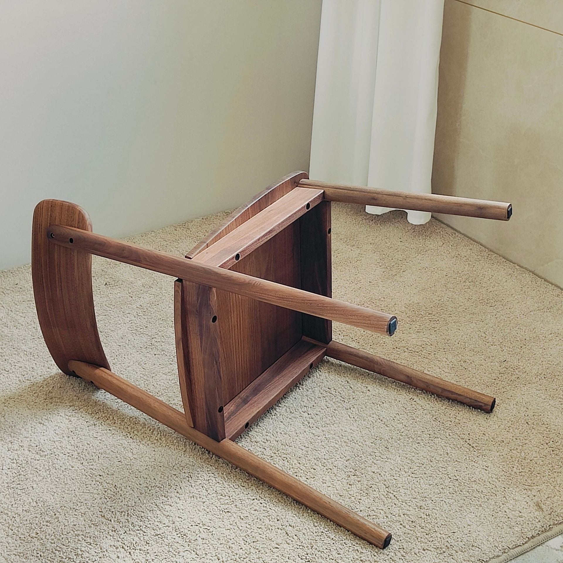 Vintage Curved Walnut Dining Chair