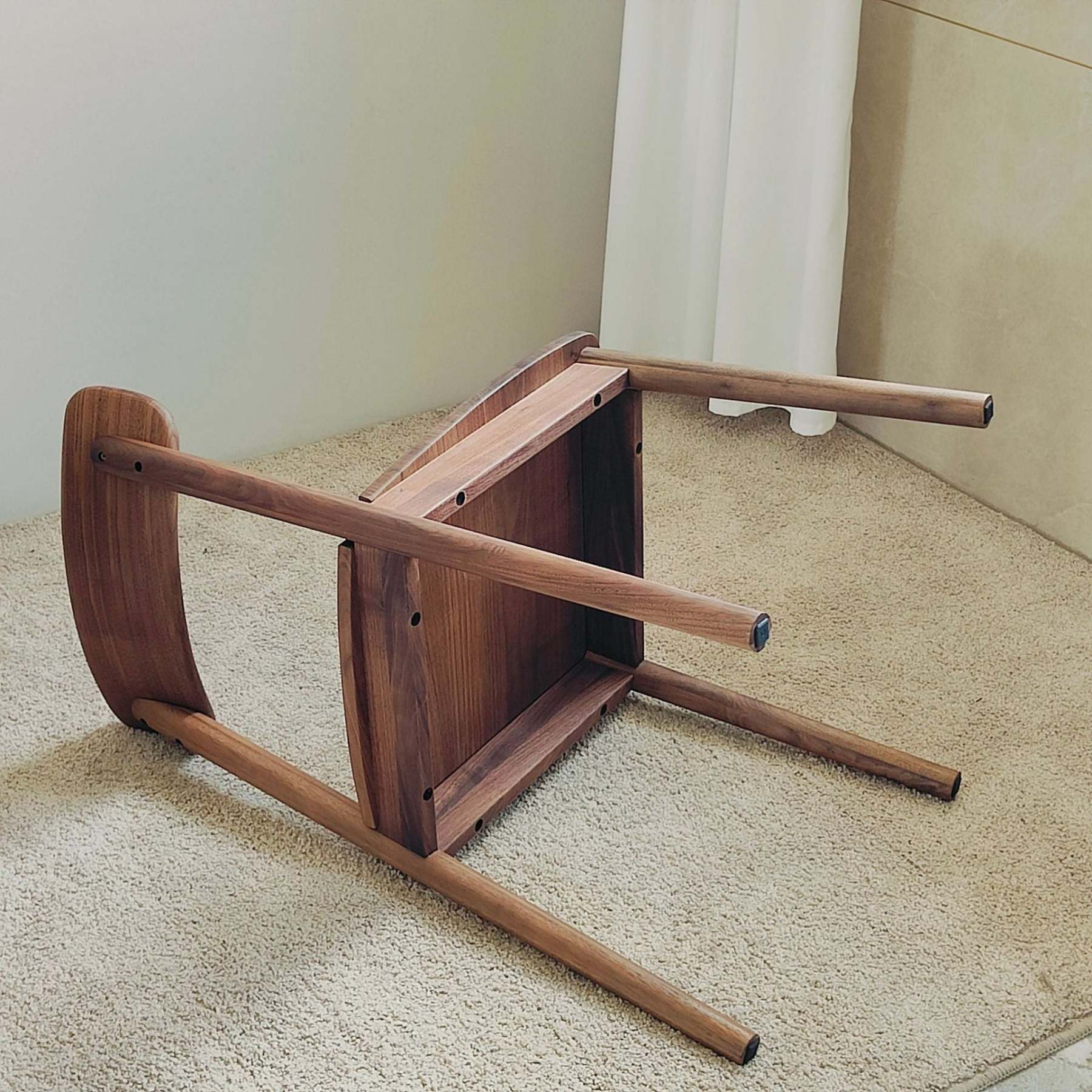 Vintage Curved Walnut Dining Chair