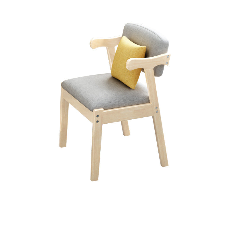 Scandinavian Z-Shape Fabric Leather Wood Dining Chair