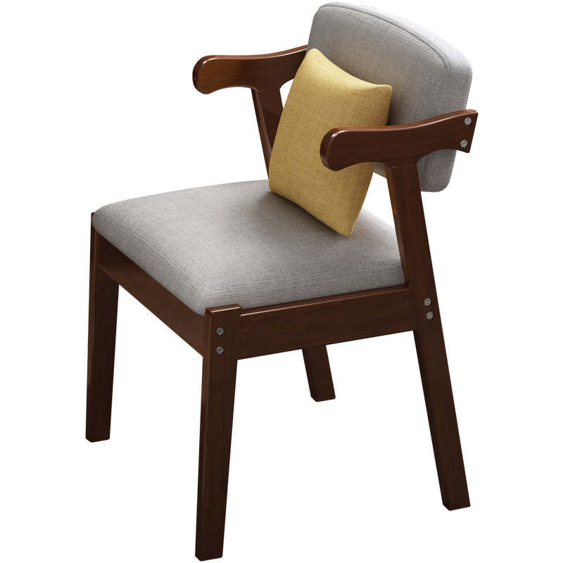 Scandinavian Z-Shape Fabric Leather Wood Dining Chair