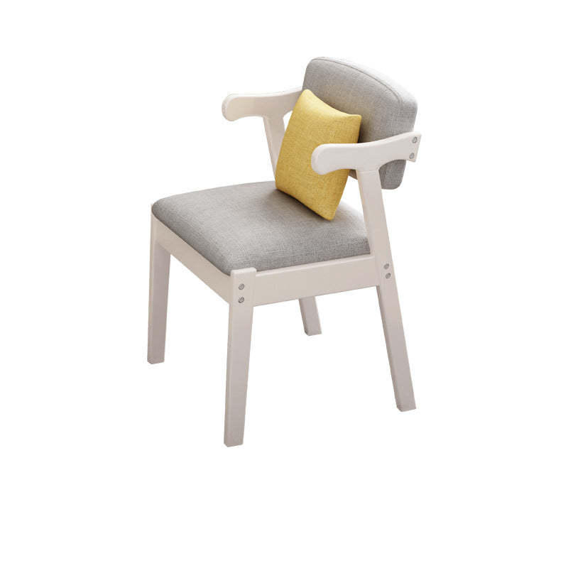 Scandinavian Z-Shape Fabric Leather Wood Dining Chair