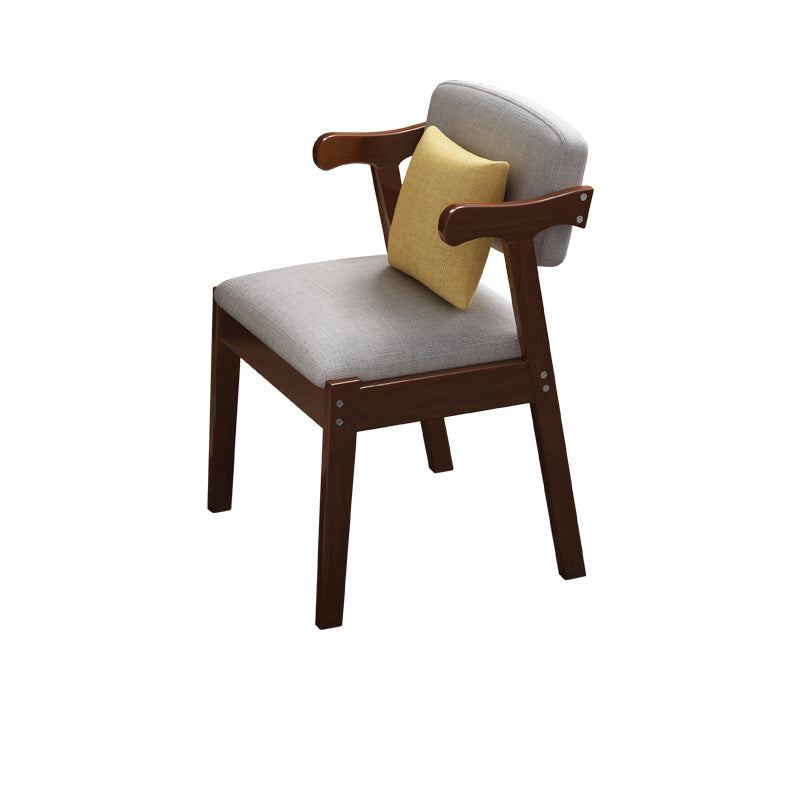 Scandinavian Z-Shape Fabric Leather Wood Dining Chair