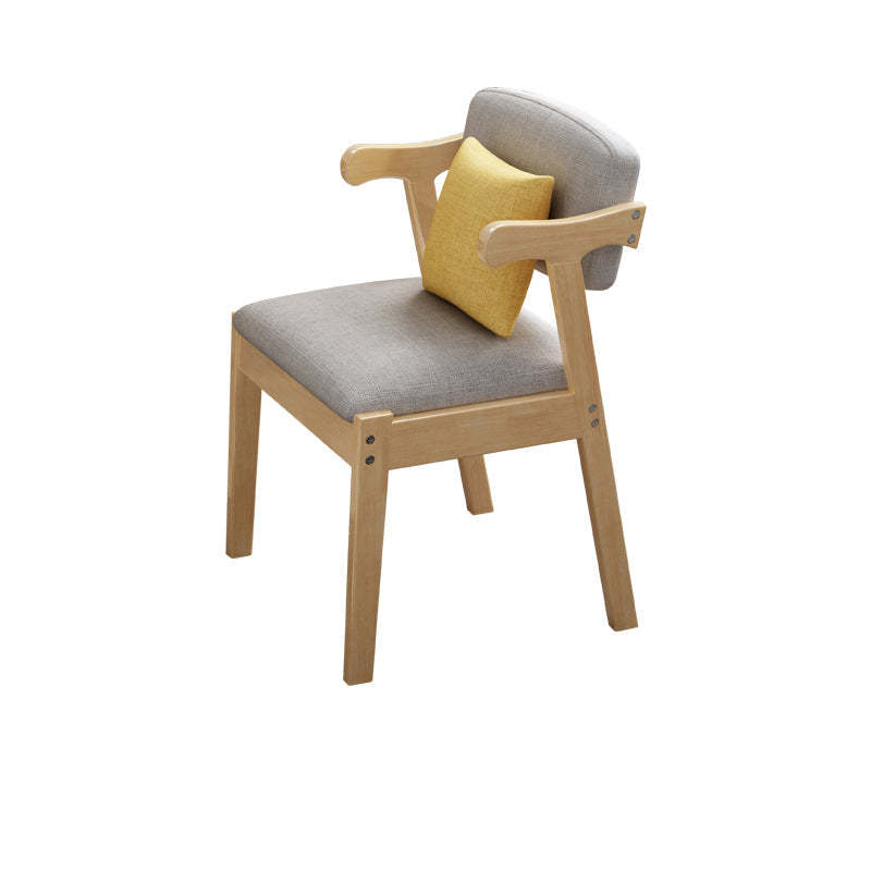 Scandinavian Z-Shape Fabric Leather Wood Dining Chair