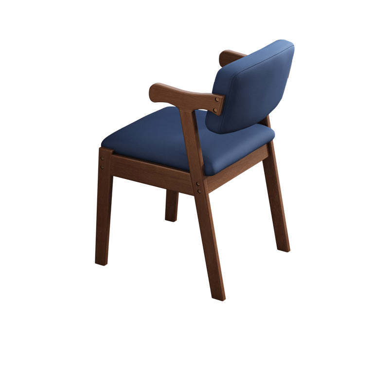 Scandinavian Z-Shape Fabric Leather Wood Dining Chair