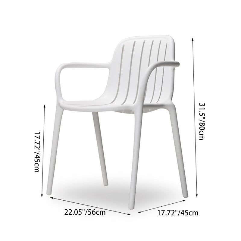Scandinavian Bend Seam Plastic Dining Chair — Green