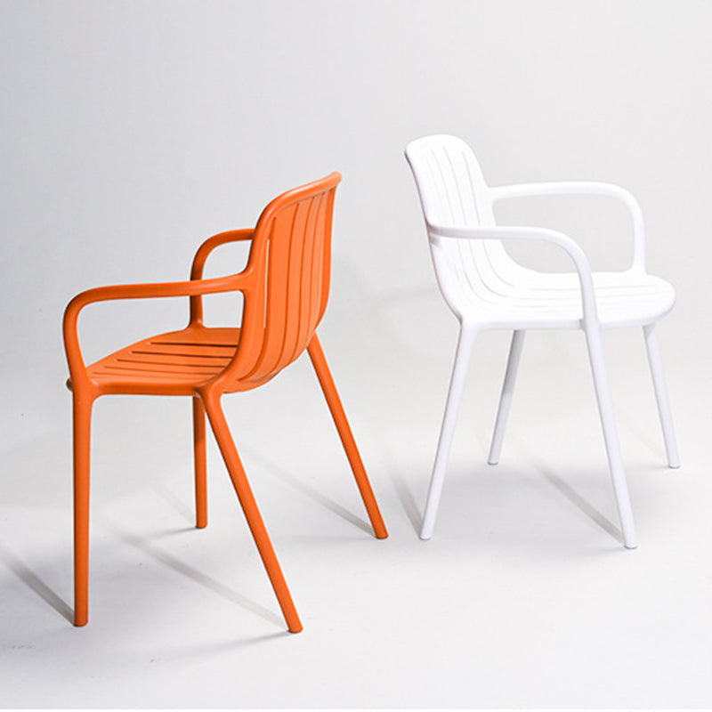 Scandinavian Bend Seam Plastic Dining Chair — Dark Gray