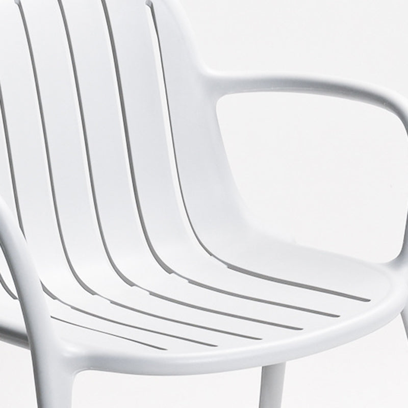Scandinavian Bend Seam Plastic Dining Chair — White