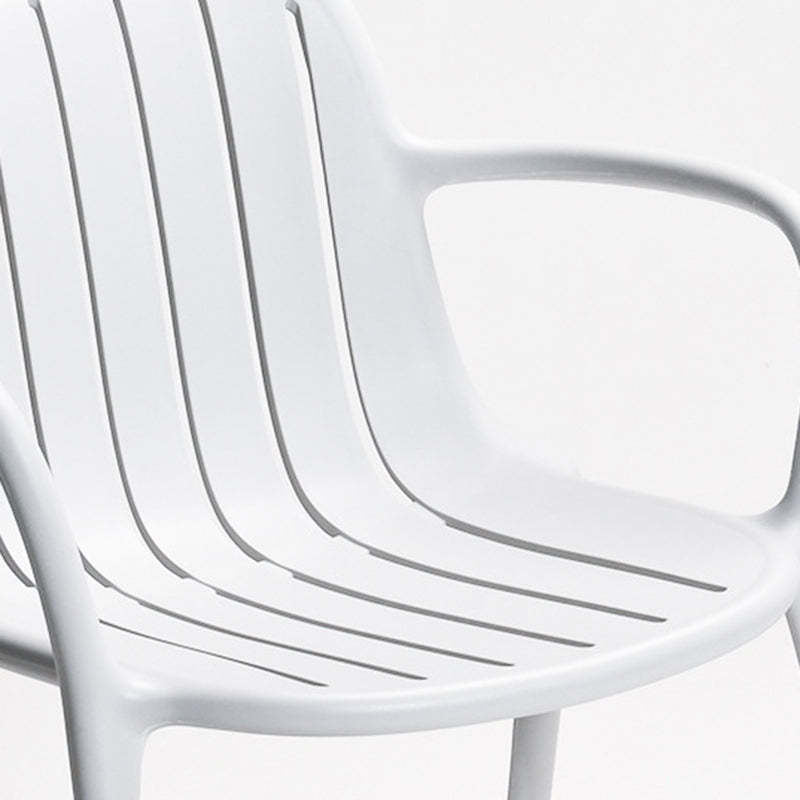 Scandinavian Bend Seam Plastic Dining Chair — White