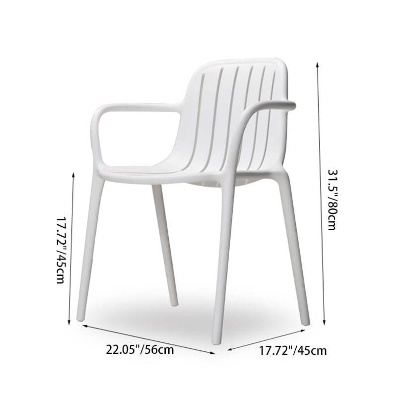 Scandinavian Bend Seam Plastic Dining Chair — Green