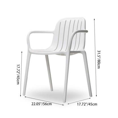 Scandinavian Bend Seam Plastic Dining Chair — Green