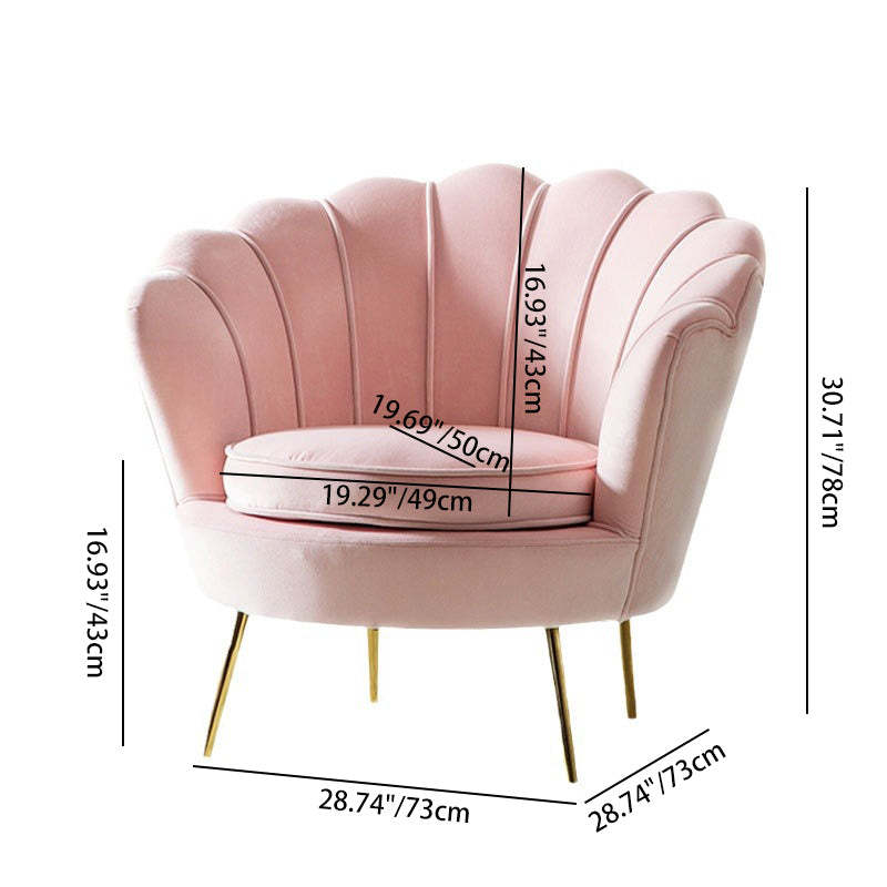 Curved Tech Fabric Metal Accent Chair — Yellow
