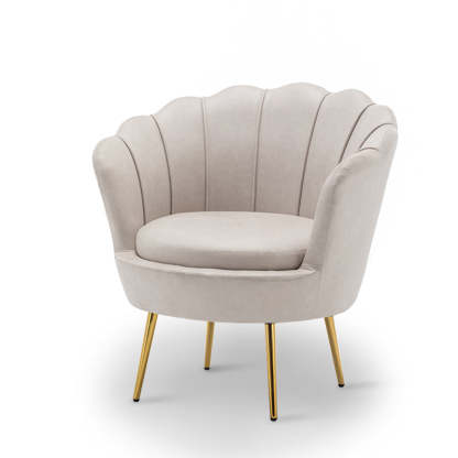 Curved Tech Fabric Metal Accent Chair