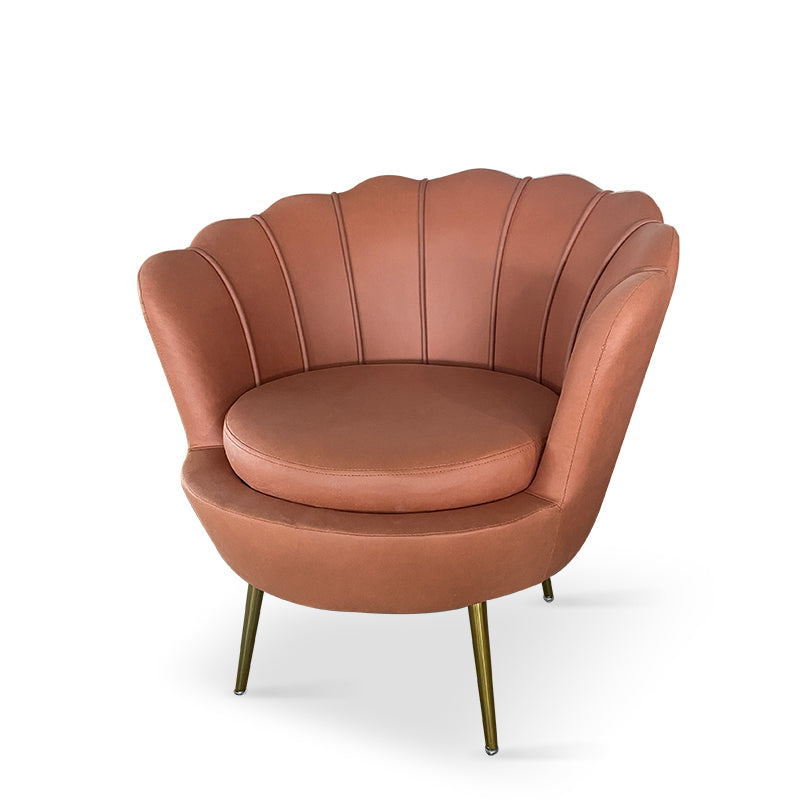Curved Tech Fabric Metal Accent Chair