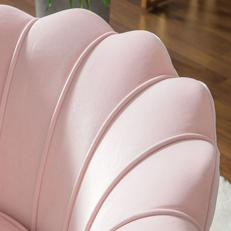 Curved Tech Fabric Metal Accent Chair