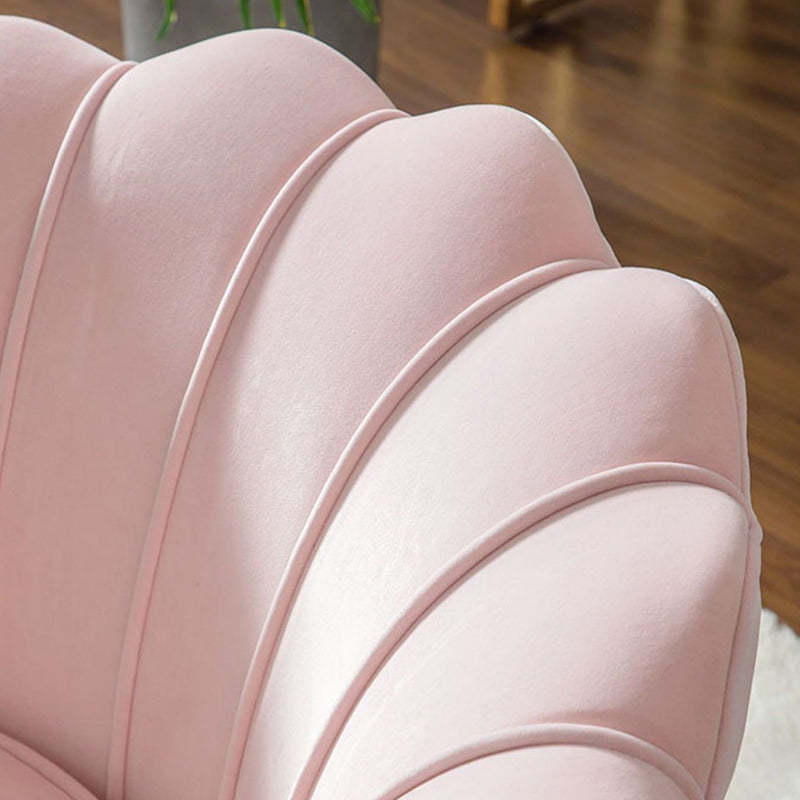 Curved Tech Fabric Metal Accent Chair