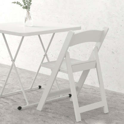 Minimalist Foldable Plastic Chair — White