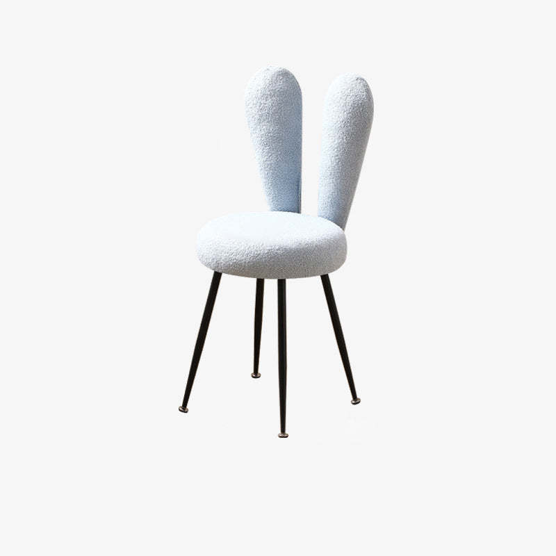 Art Deco Rabbit Ears Lambswool Steel Vanity Stool