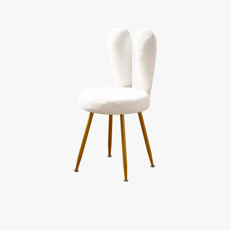 Art Deco Rabbit Ears Lambswool Steel Vanity Stool
