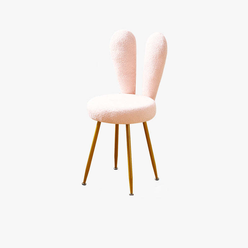 Art Deco Rabbit Ears Lambswool Steel Vanity Stool