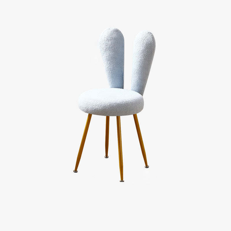 Art Deco Rabbit Ears Lambswool Steel Vanity Stool
