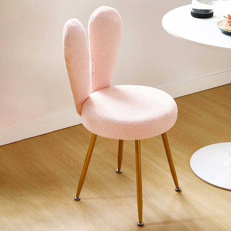 Art Deco Rabbit Ears Lambswool Steel Vanity Stool