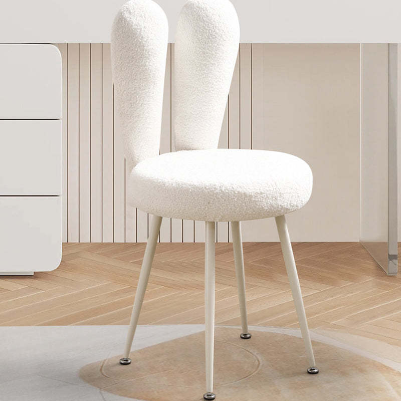 Art Deco Rabbit Ears Lambswool Steel Vanity Stool