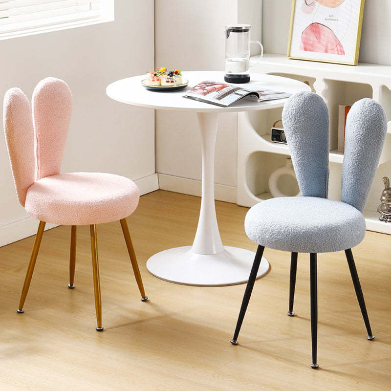 Art Deco Rabbit Ears Lambswool Steel Vanity Stool