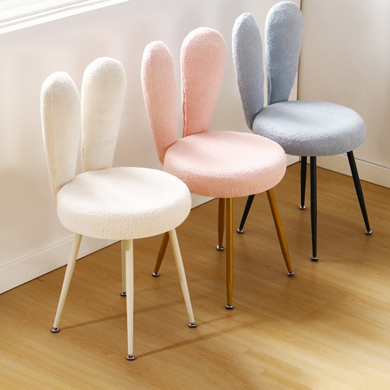 Art Deco Rabbit Ears Lambswool Steel Vanity Stool