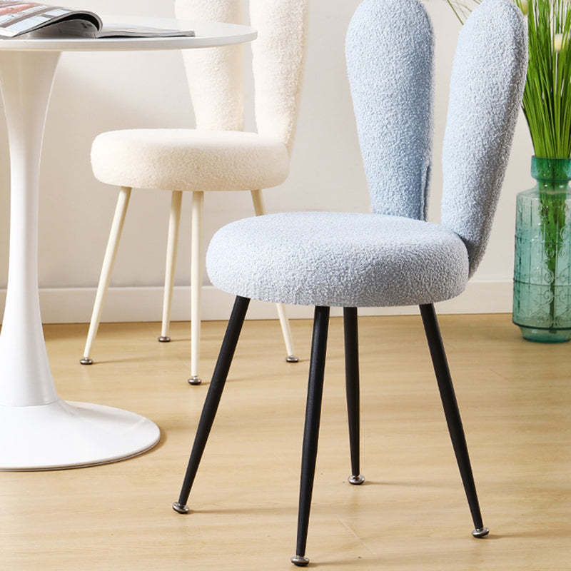Art deco rabbit blue steel vanity stools — Black