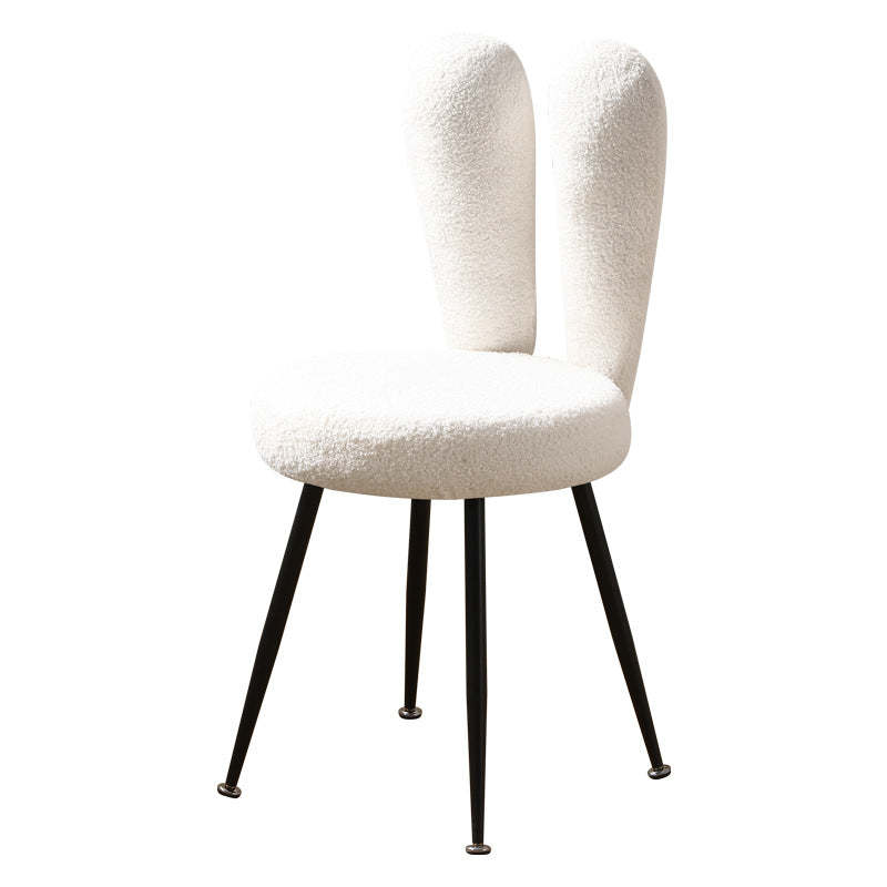 Art Deco Rabbit Ears Lambswool Steel Vanity Stool