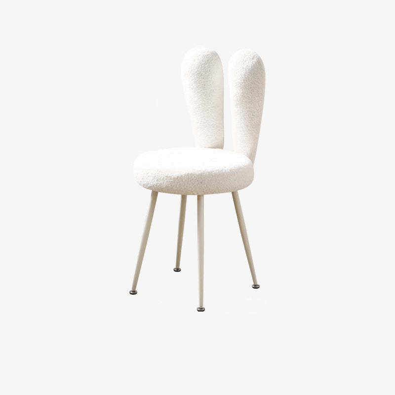 Art Deco Rabbit Ears Lambswool Steel Vanity Stool