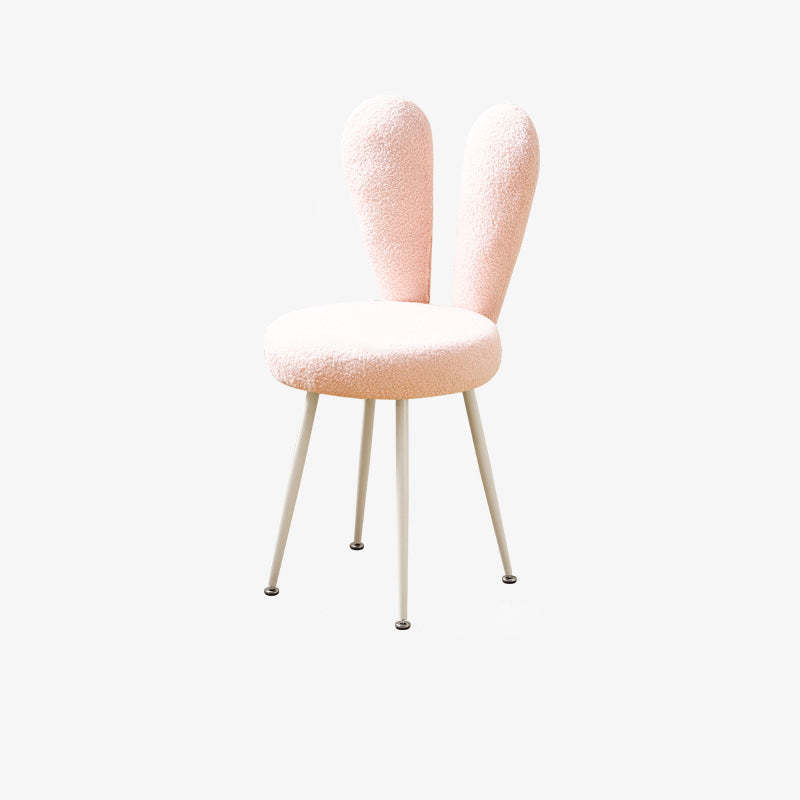 Art Deco Rabbit Ears Lambswool Steel Vanity Stool