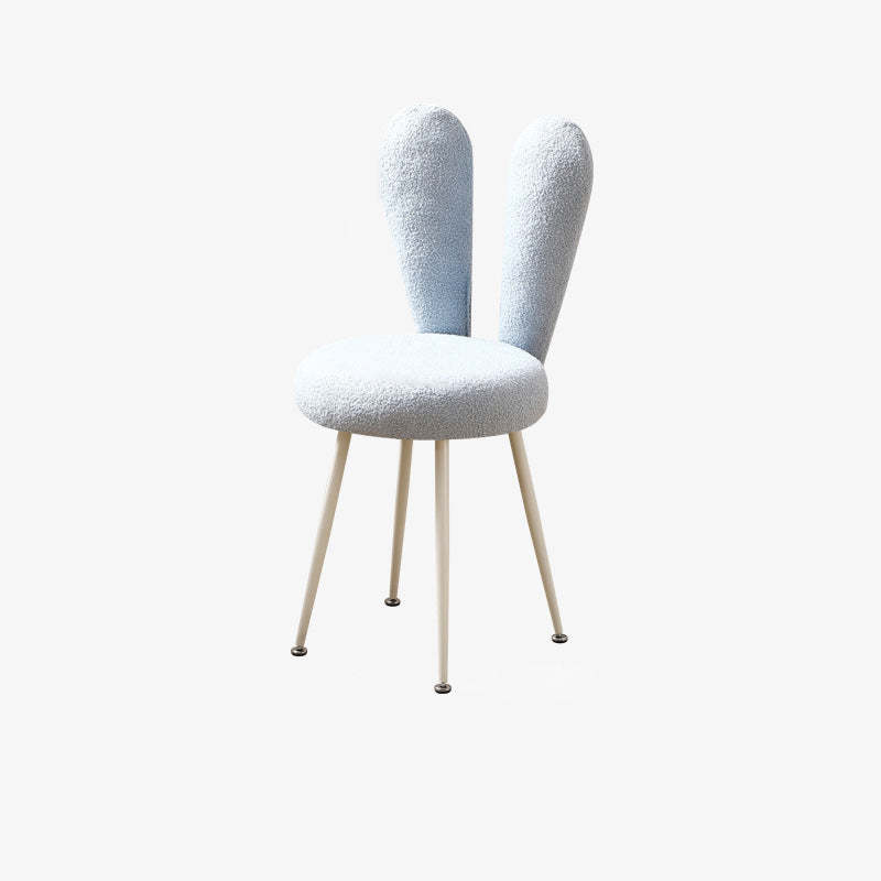 Art Deco Rabbit Ears Lambswool Steel Vanity Stool