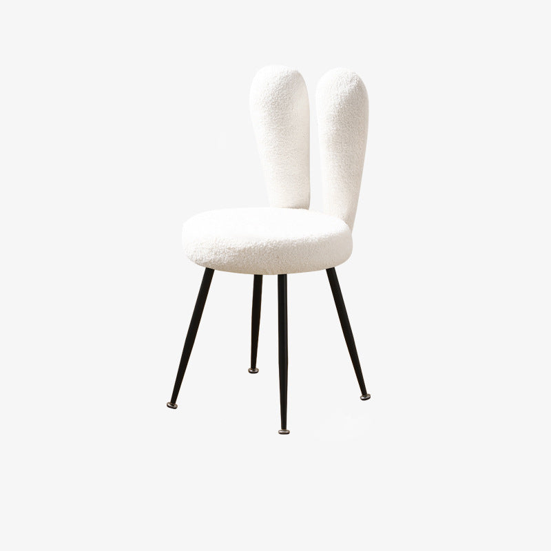 Art Deco Rabbit Ears Lambswool Steel Vanity Stool