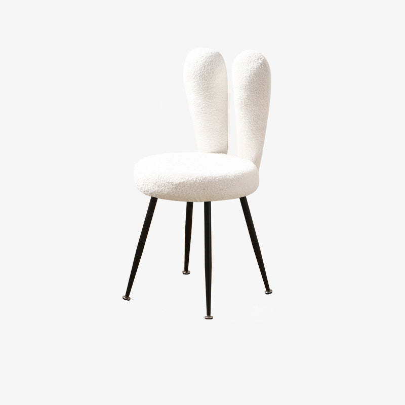 Art Deco Rabbit Ears Lambswool Steel Vanity Stool