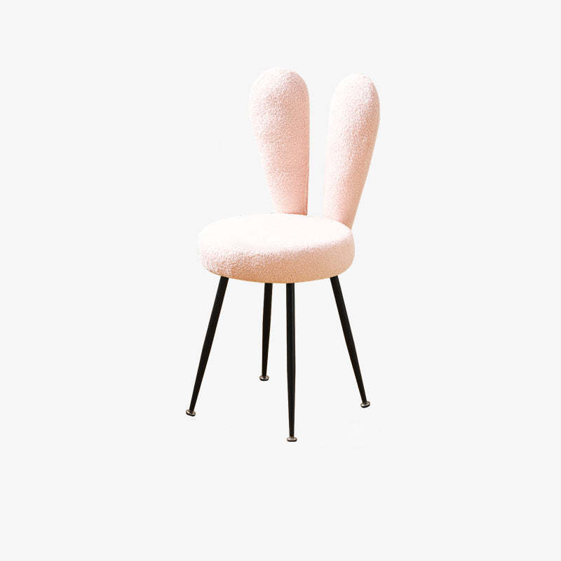 Art Deco Rabbit Ears Lambswool Steel Vanity Stool