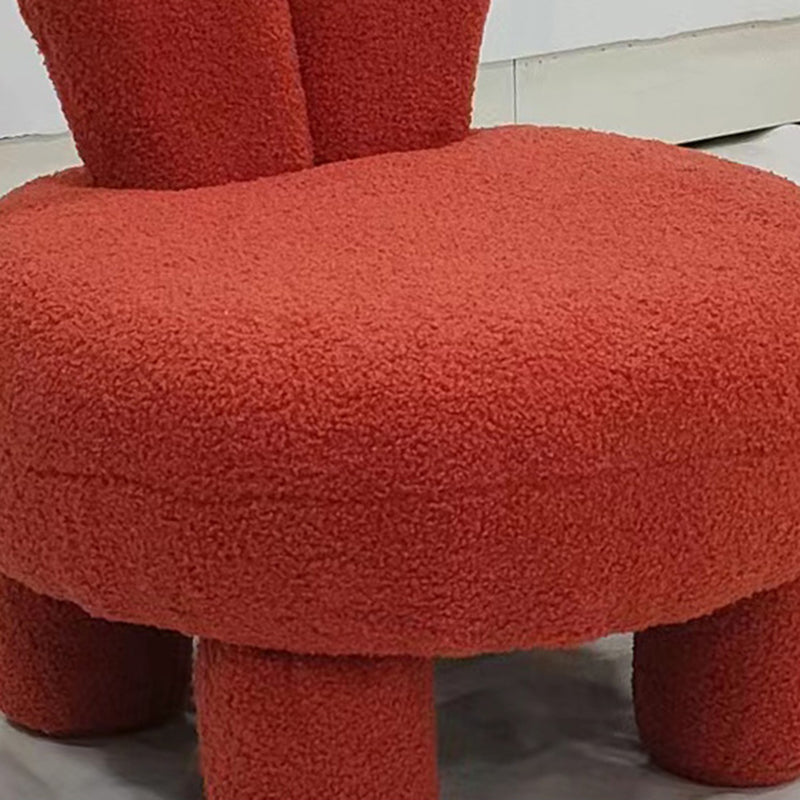 Art Deco Rabbit Ears Lambswool Wood Round Shoe Bench Stool